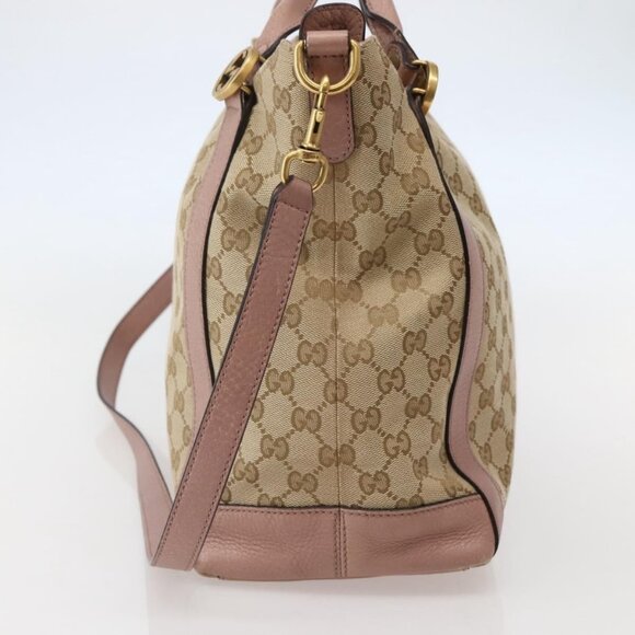 GUCCI GG Canvas Hand Bag 2way Beige Gold 323675 Auth BA5865 - Picture 7 of 16